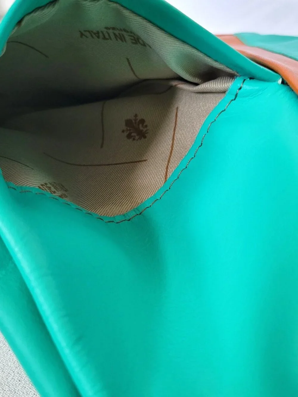 LaGaksta Stella Convertible Leather Backpack Purse Teal Mint Green Italy READ